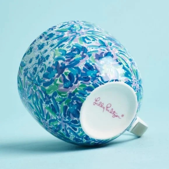 Lilly Pulitzer Mugs Set of 2 - Blue Floral - Picture 3 of 4